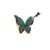 5pcs Butterfly Charms Pendant with Cubic Zirconia for Jewelry Making