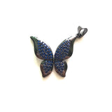 5pcs Butterfly Charms Pendant with Cubic Zirconia for Jewelry Making