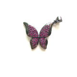 5pcs Butterfly Charms Pendant with Cubic Zirconia for Jewelry Making