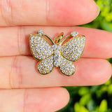 5pcs Butterfly Charms Bling CZ Pendants Handcraft Jewelry Accessory