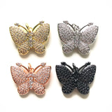 5pcs Butterfly Charms Bling CZ Pendants Handcraft Jewelry Accessory