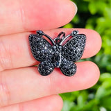 5pcs Butterfly Charms Bling CZ Pendants Handcraft Jewelry Accessory