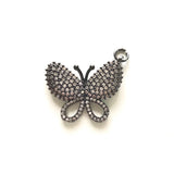 5pcs Butterfly Charms Clear Rhinestone Pave Pendant DIY Jewelry Making