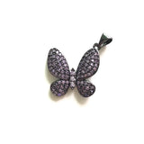 5pcs Butterfly Charms for Women Bracelet Green Fuchsia Purple Zirconia Pendants