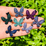 5pcs Butterfly Charms for Women Bracelet Green Fuchsia Purple Zirconia Pendants