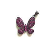5pcs Butterfly Charms for Women Bracelet Green Fuchsia Purple Zirconia Pendants