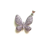 5pcs Butterfly Charms for Women Bracelet Green Fuchsia Purple Zirconia Pendants