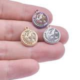 5pcs Cartoon Planet Titanium Steel Charm Necklace Pendants