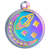5pcs Cartoon Planet Titanium Steel Charm Necklace Pendants