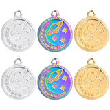 5pcs Cartoon Planet Titanium Steel Charm Necklace Pendants