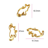 5pcs Cat Border Mold Silicone Resin Epoxy Pendant DIY Jewelry Making