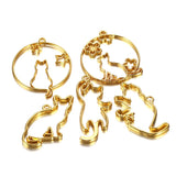 5pcs Cat Border Mold Silicone Resin Epoxy Pendant DIY Jewelry Making