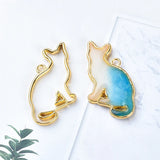 5pcs Cat Border Mold Silicone Resin Epoxy Pendant DIY Jewelry Making