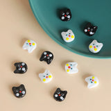 5pcs Cat Head Lampwork Beads 14X16mm DIY Loose Spacer Animal Bead