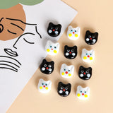 5pcs Cat Head Lampwork Beads 14X16mm DIY Loose Spacer Animal Bead