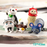 5pcs Cat Keyboard Hangers Charms Pendants Jewelry PVC Enamel Accessories