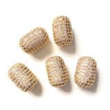 Zirconia Paved Oval Spacers Beads for Jewelry Making