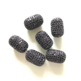 Zirconia Paved Oval Spacers Beads for Jewelry Making