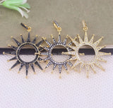5pcs CZ Star Pendant, Micro Pave Charm Pendant for Necklaces