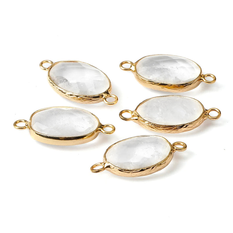5pcs Egg Shape Stone Pendant for DIY Jewelry Making