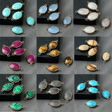 5pcs Egg Shape Stone Pendant for DIY Jewelry Making