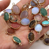 5pcs Egg Shape Stone Pendant for DIY Jewelry Making