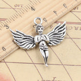 5pcs 3D Love Angel Cupid 40x45mm Tibetan Silver Pendants