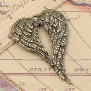 5pcs Angel Wings 67x42mm Tibetan Silver Pendants DIY Craft