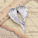 5pcs Angel Wings 67x42mm Tibetan Silver Pendants DIY Craft