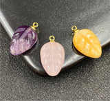 5pcs Natural Amethyst Crystal Carving Pendant for DIY Jewelry Making