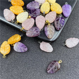 5pcs Natural Amethyst Crystal Carving Pendant for DIY Jewelry Making
