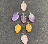 5pcs Natural Amethyst Crystal Carving Pendant for DIY Jewelry Making