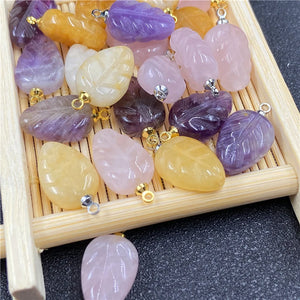 5pcs Natural Amethyst Crystal Carving Pendant for DIY Jewelry Making
