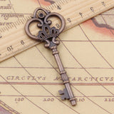 5pcs Tibetan Silver Lucky Key Opener Pendants Antique DIY Craft