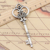5pcs Tibetan Silver Lucky Key Opener Pendants Antique DIY Craft