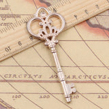 5pcs Tibetan Silver Lucky Key Opener Pendants Antique DIY Craft