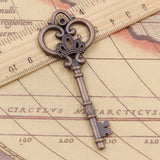 5pcs Tibetan Silver Lucky Key Opener Pendants Antique DIY Craft