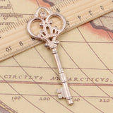 5pcs Tibetan Silver Lucky Key Opener Pendants Antique DIY Craft