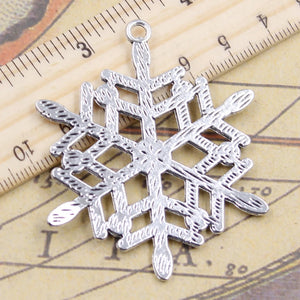 5pcs Snowflake Charms 58x47mm Tibetan Silver Pendants DIY Craft