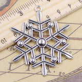 5pcs Snowflake Charms 58x47mm Tibetan Silver Pendants DIY Craft