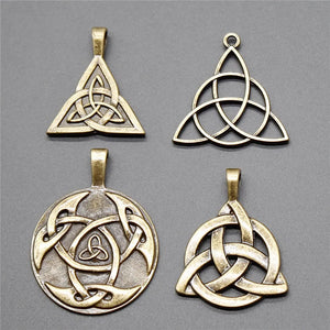 5pcs Antique Bronze Triquetra Symbol Charms Pendant Jewelry