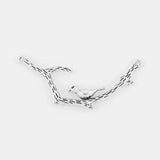 5pcs Bird on Branch Silver Metal Pendants for Jewelry Making