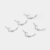 5pcs Bird on Branch Silver Metal Pendants for Jewelry Making