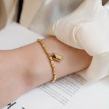5pcs Stainless Steel Beads Chain Bracelets for Women Girls