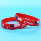5pcs Chile Flag Rubber Bracelet Sports Silicone Wrist Band