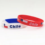 5pcs Chile Flag Rubber Bracelet Sports Silicone Wrist Band