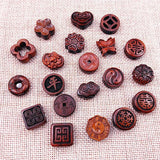 5pcs Chinese Ebony Wood Jewelry Accessories for DIY Car Hanging Necklace