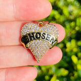 5pcs Zirconia Pave Letter Heart Charm for Jewelry Making