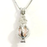 5pcs Christmas Snowman Locket Cage Pendant for DIY Necklace Bracelet