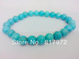 5pcs Green Howlite Bead Bracelet Punk Adjustable Unisex Gift